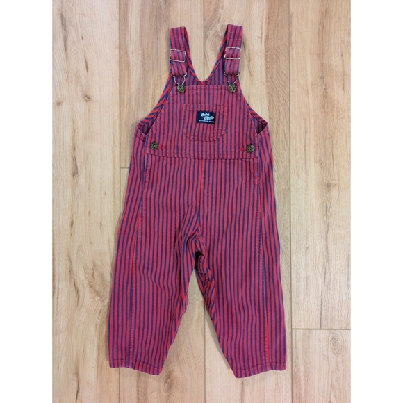 OshKosh B'gosh Other - Vintage Classic Railroad Striped OshKosh Red and Blue Overalls